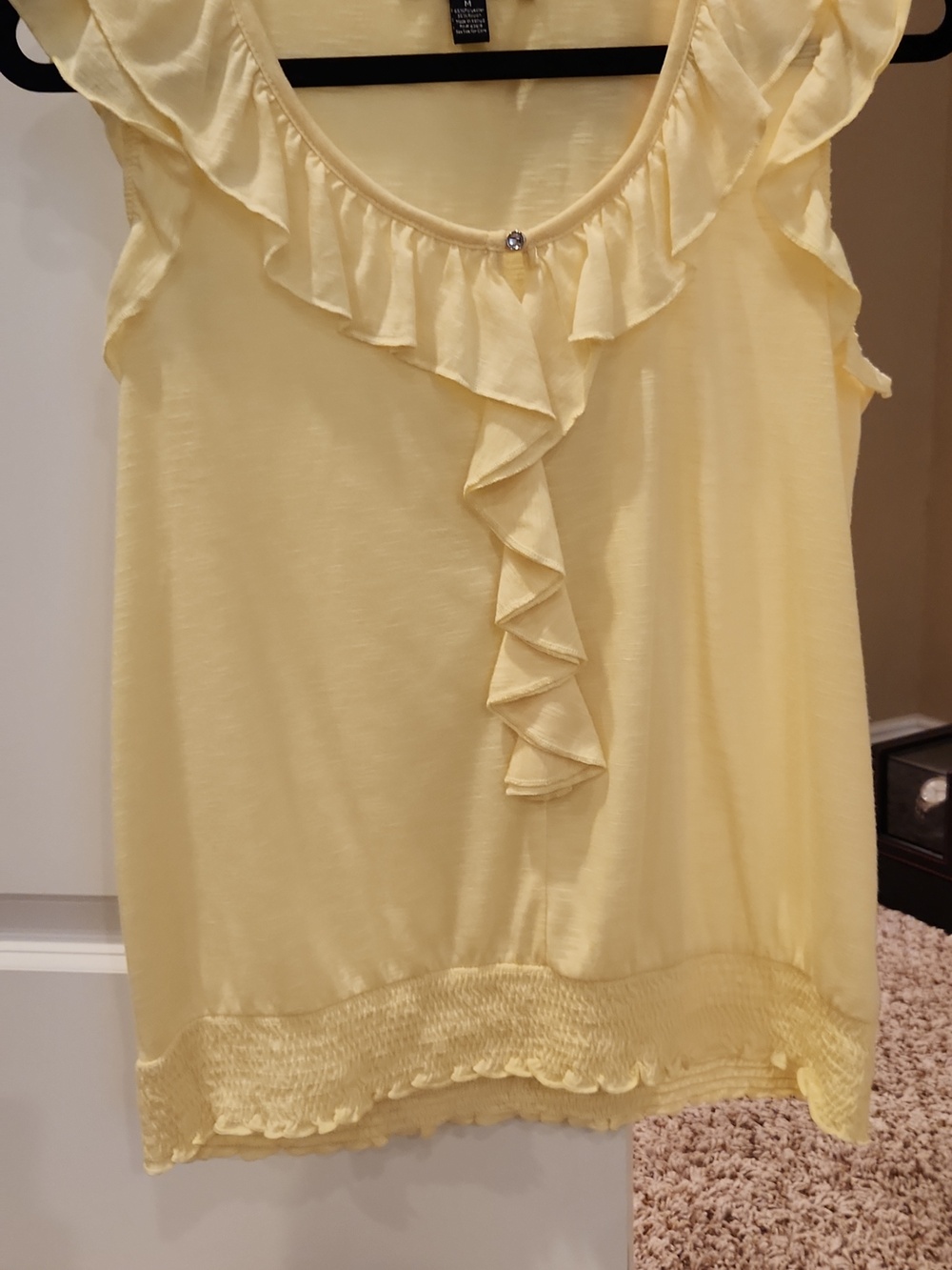 Xhilaration Pale Yellow Ruffle Scoop Neck Camisole